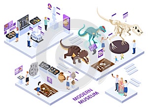 Modern Museum Isometric Concept photo