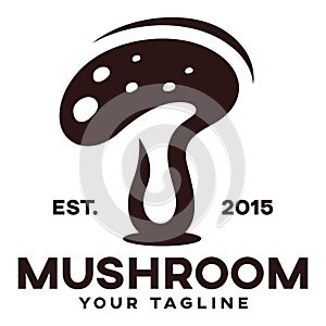 Modern mushroom logo. Vector illustration