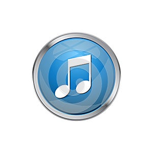 Modern Music Note Icon Button Logo