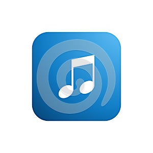 Modern Music Note Icon Button Logo