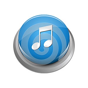 Modern Music Note Icon Button Logo