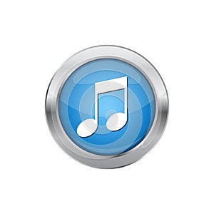 Modern Music Note Icon Button Logo