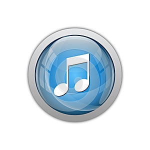 Modern Music Note Icon Button Logo