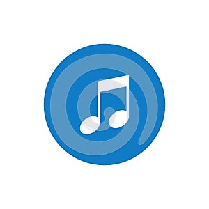 Modern Music Note Icon Button Logo
