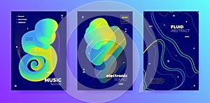 Modern Music Poster. Gradient Lines. Trance