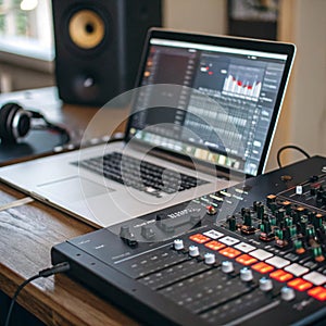 Modern Music Record Studio Control Desk photo
