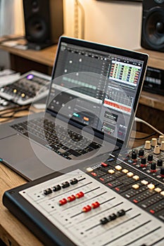 Modern Music Record Studio Control Desk photo