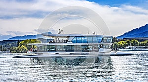 Modern Muti-Hull Tourboat Lake Lucerne Switzerland