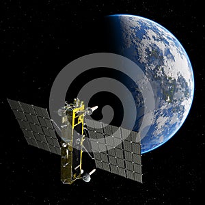 Modern navigation satellite photo