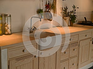 Classico progetto di legno Paesi la cucina 