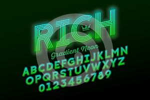 Modern neon style font