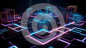 Modern neon wallpaper delight