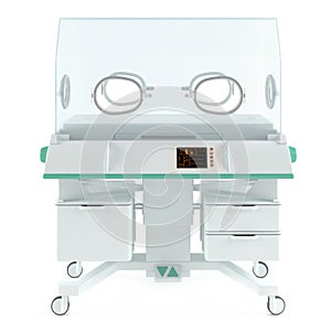 Modern neonatal baby incubator isolated