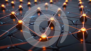 Modern Network Connection Concept - Interlinked Nodes, Data Transmission, Future Tech, Abstract Background