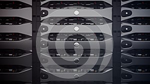 Modern Network servers in a data center.