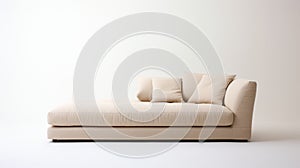 Modern Neutral Fabric Chaise Lounge: Mote Kei Style With Minimalist Backgrounds
