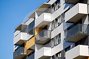 Modern and new apartment building.