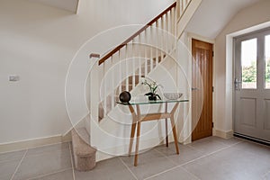 Modern new home entrance hall and stairs