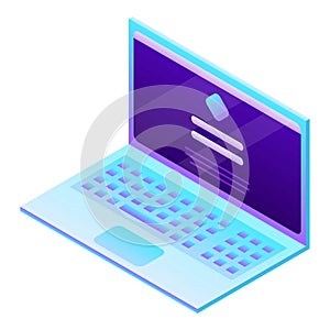 Modern new laptop icon, isometric style