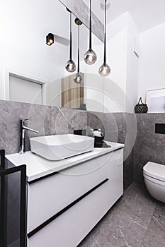 Modern new luxury bathroom. Interior design