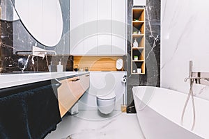 Modern new luxury bathroom. Interior design
