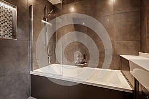 Modern new luxury tiled bathroom