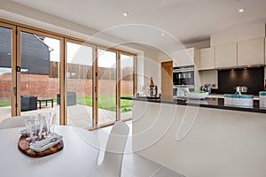 Modern new open plan kitchen dining room