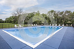 A modern new swimming pool at a hotel