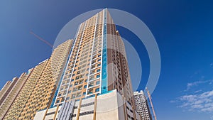 Modern new towers in Ajman timelapse hyperlapse. Cityscape of Ajman.