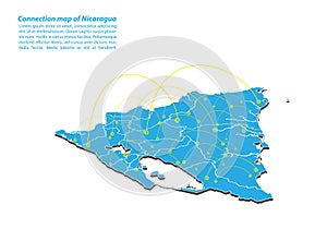 Modern of nicaragua Map connections network design, Best Internet Concept of nicaragua map business from concepts series