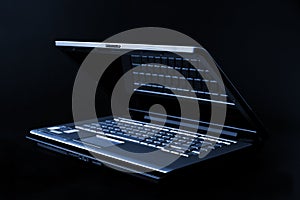 Modern notebook over black