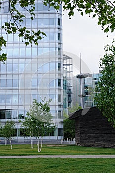 Modern office block in landscaped grounds