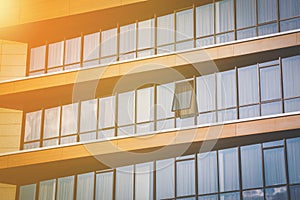 Modern office block with rows of windows