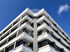 Modern office building with blue sky