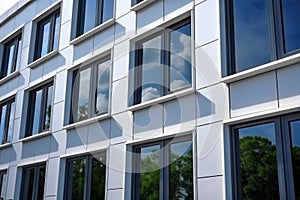 Modern office building business sustainable architecture urban project window design glass city corporate exterior