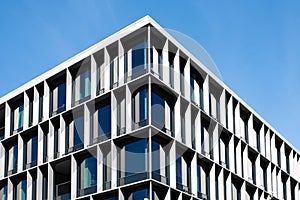 Modern office building facade, corporate real estate exterior