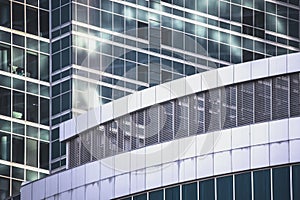 Modern office building glass facade fragment