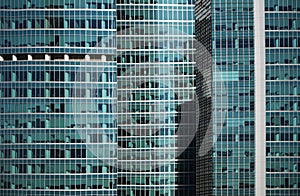 Modern office building glass window facade detail