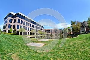 Modern Office building with Pond