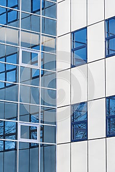 Modern office building reflection background