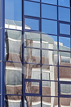 Modern office building reflection background