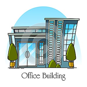 Modern office building or skyscraper for job