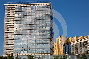 Modern office building at sunny day