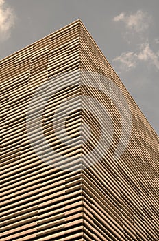 Modern office building with timber facade