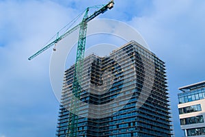 Modern office building under construction