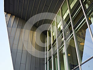 Modern office building window glass abstract