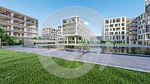 Modern office buildings