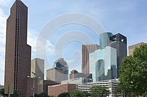 Modern office buildings in downtown Houston