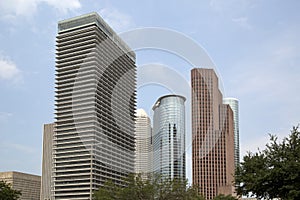 Modern office buildings in downtown Houston