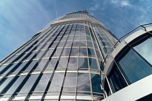 Modern office buildings exterior from glass and metal, business development concept